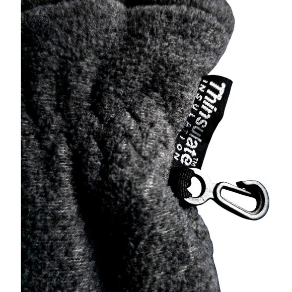 Thinsulate Insulated Gray Fleece Gloves With Grip - Picture 3 of 6
